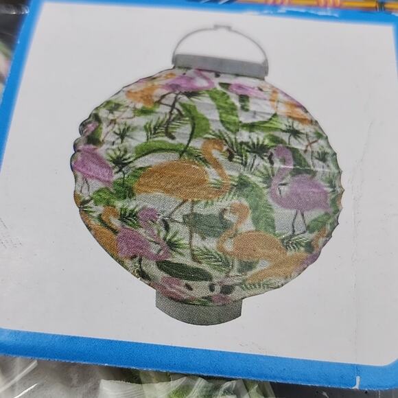 Paper Lanterns 8" x 8" Round LED Lights Flamingo Lot of 4 New - Picture 6 of 11